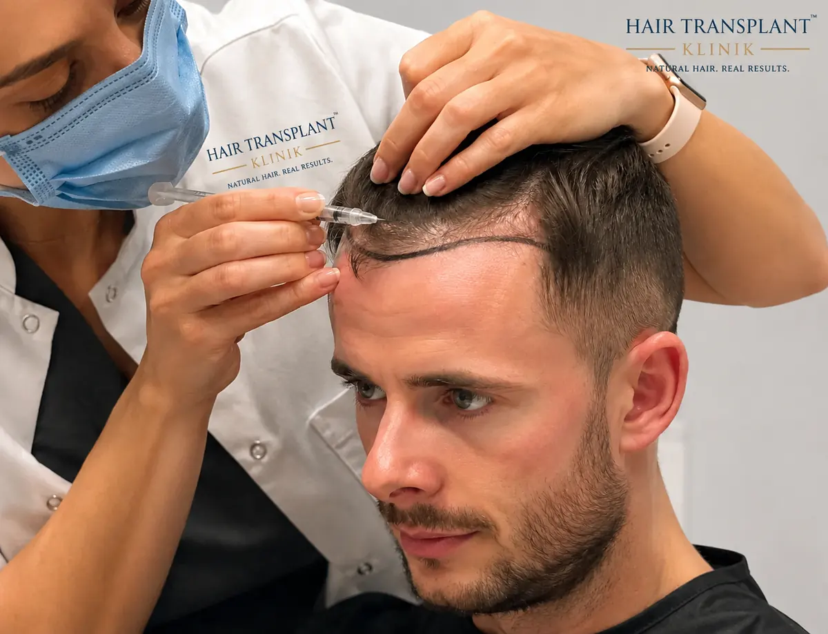 Un-shaven hair transplant at Hair Transplant Klinik