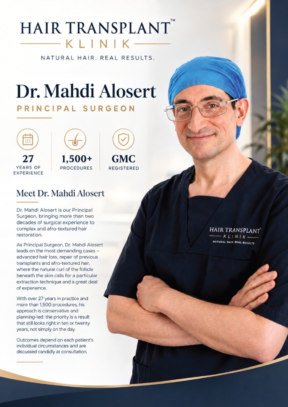 Dr. Mahdi Alosert - Hair Transplant Klinik GMC registered surgeon