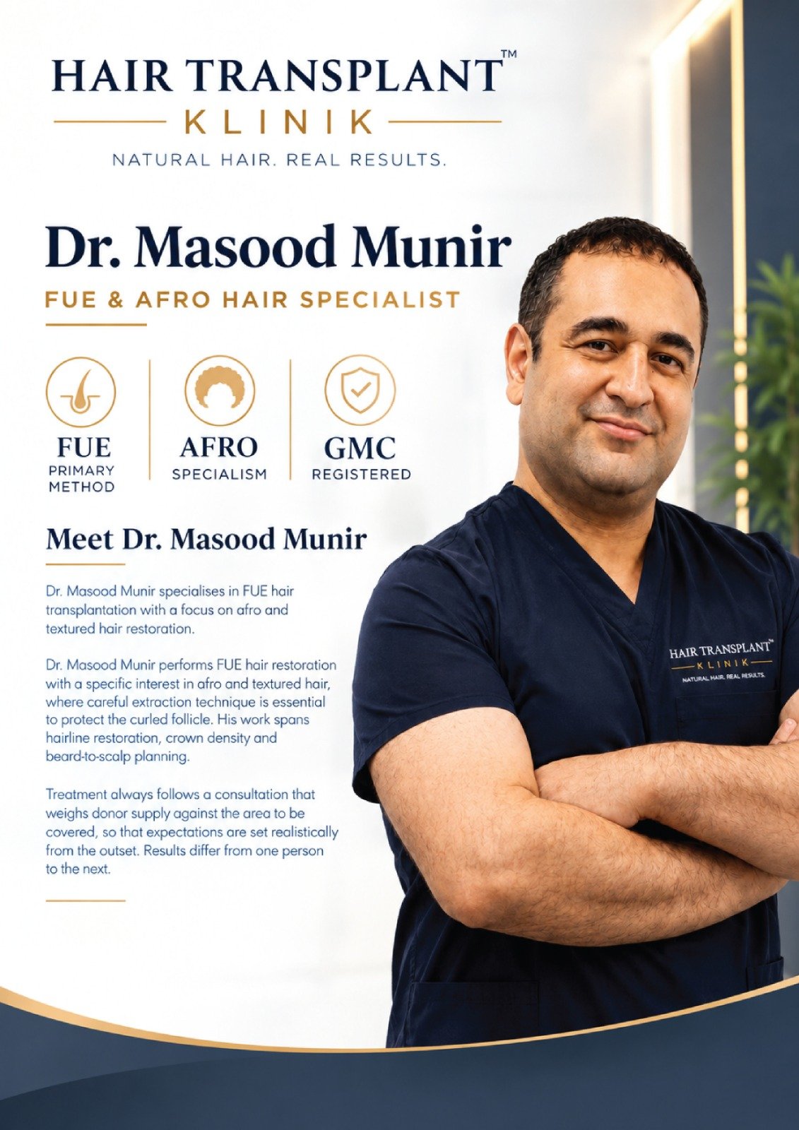 Dr. Masood Munir - Hair Transplant Klinik GMC registered surgeon
