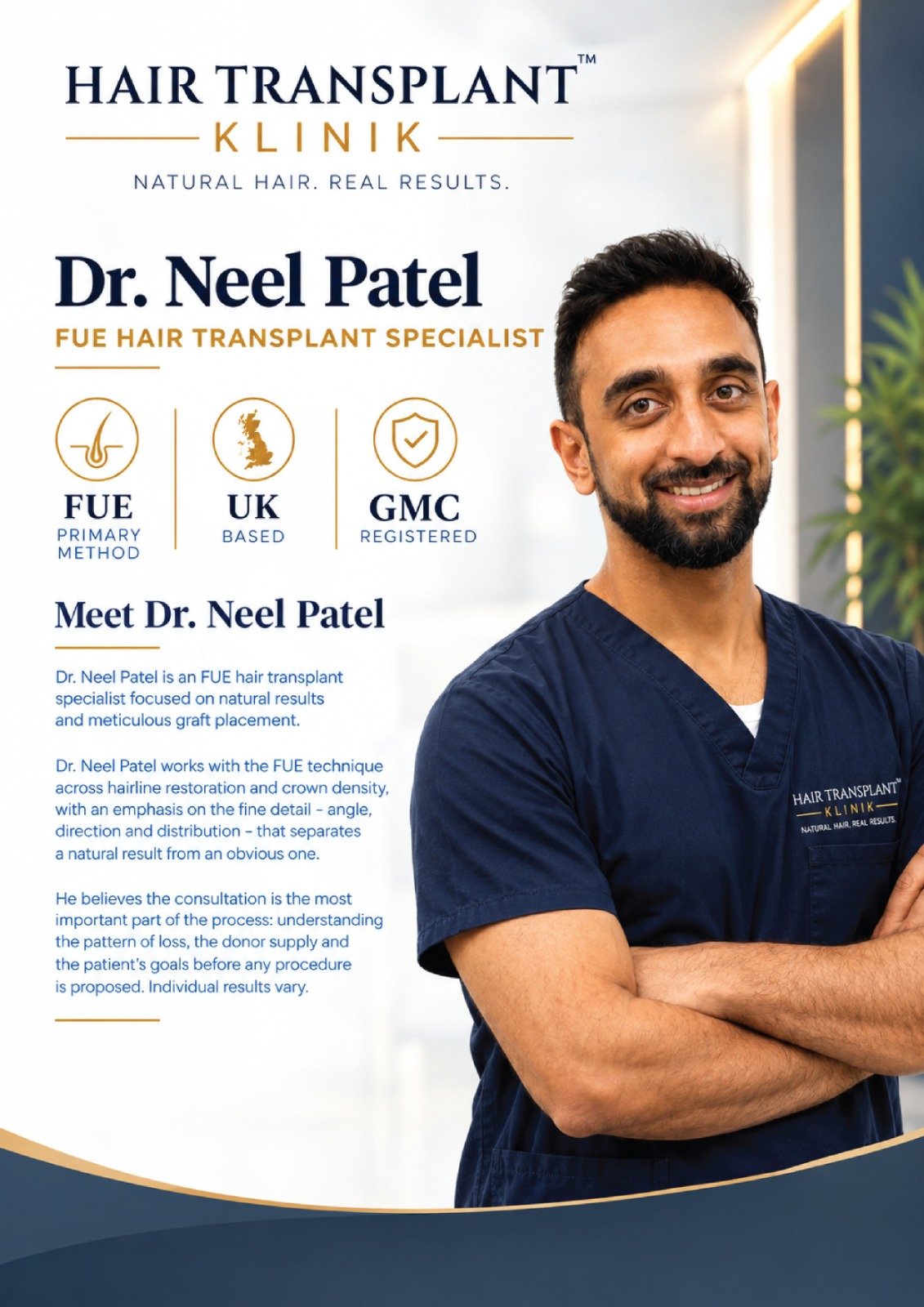 Dr. Neel Patel - Hair Transplant Klinik GMC registered surgeon