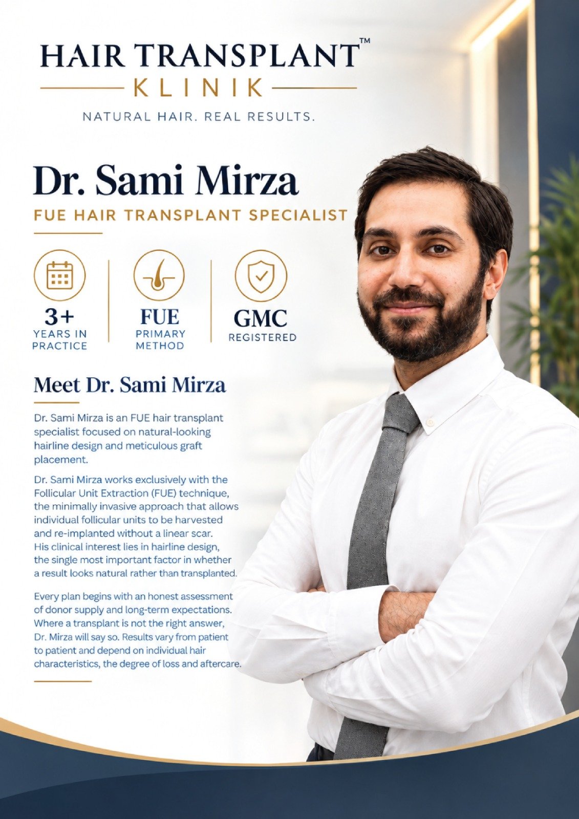 Dr. Sami Mirza - Hair Transplant Klinik GMC registered surgeon