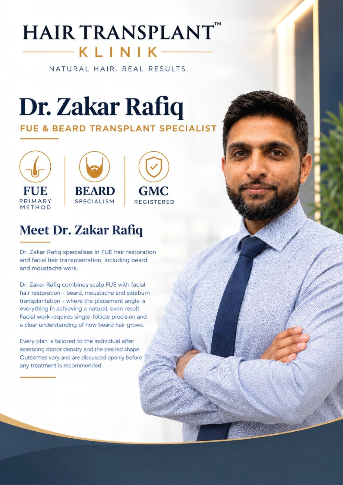 Dr. Zakar Rafiq - Hair Transplant Klinik GMC registered surgeon
